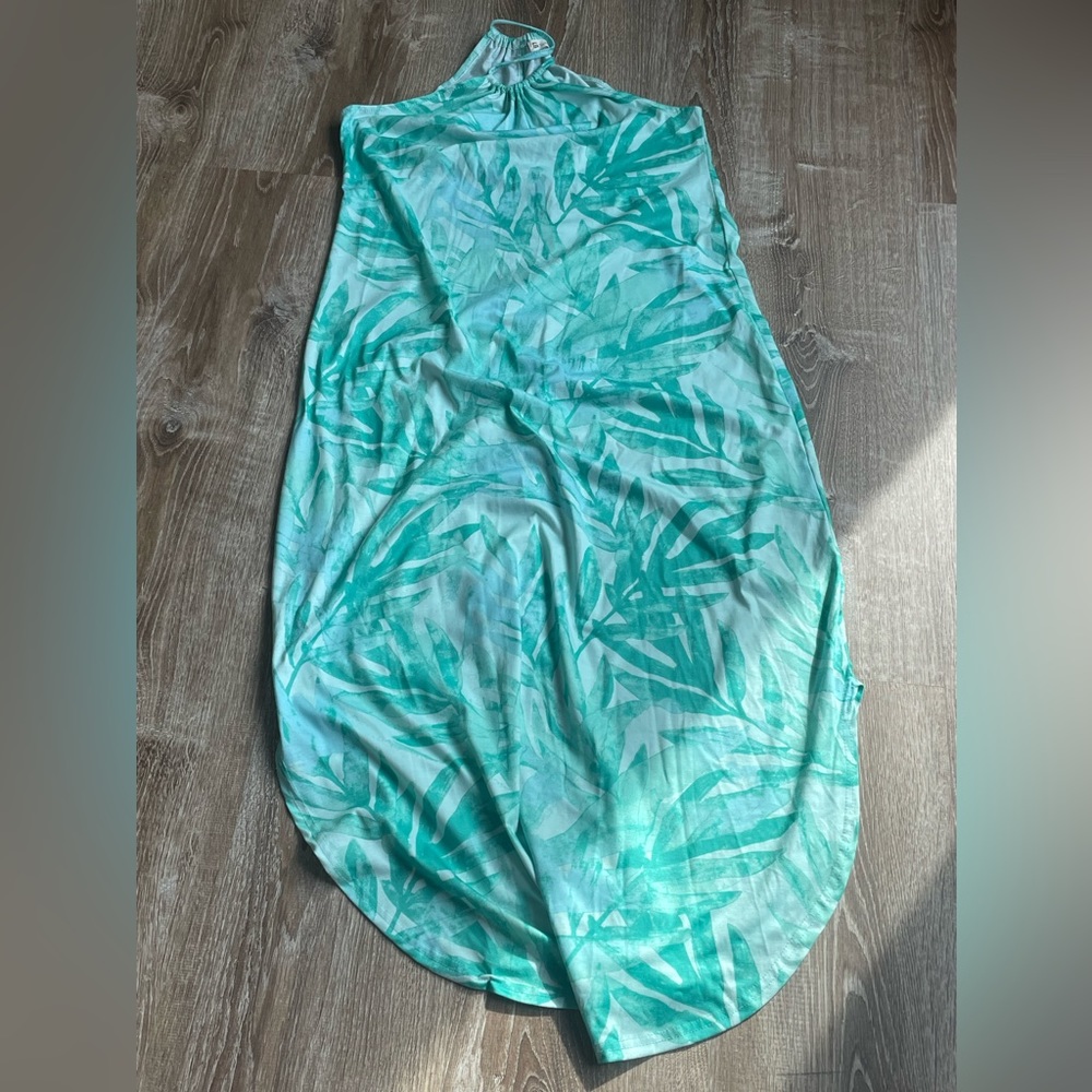 Tropical Halter Neck Maxi Dress